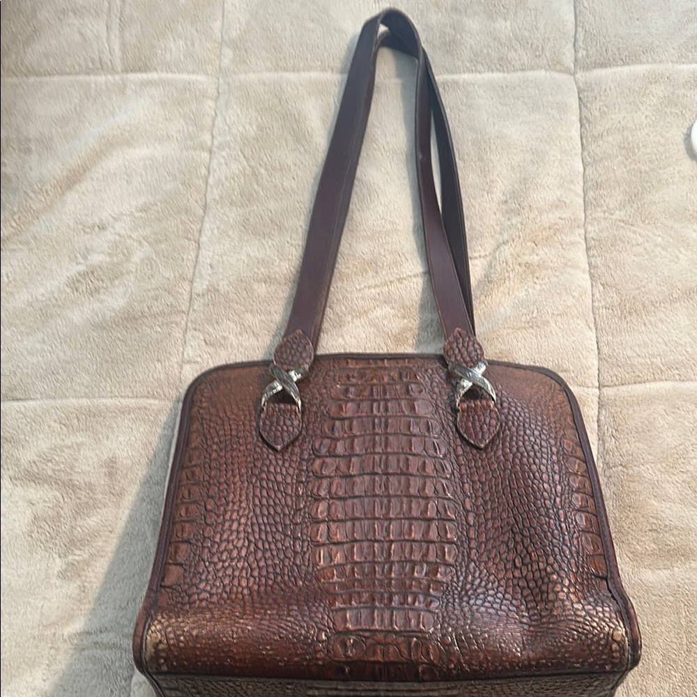 Elegant Brighton Brown Crocodile-Embossed Women's Bag